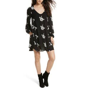 💖 Free People Emma Embroidered Swing Mini Boho Dress Western